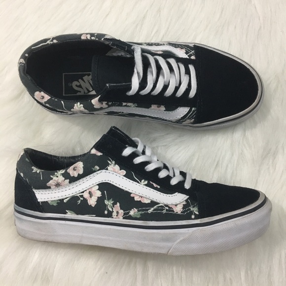 blue flower vans shoes